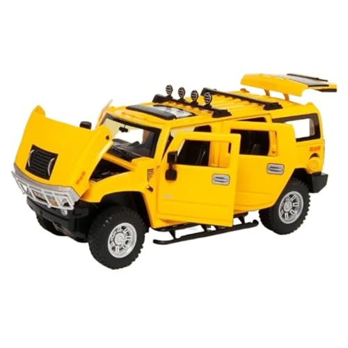 YCNXEB Miniatur Modelle 1 24 Für Hummer H2 Legierung Auto Modell Druckguss & Spielzeug Metall Off-Road Fahrzeuge Simulation Sammlung Auto Modell Originalgetreue Nachbildung(Yellow) von YCNXEB