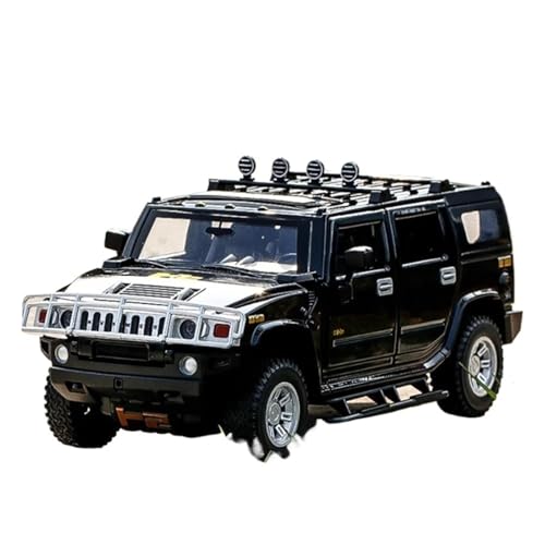 YCNXEB Miniatur Modelle 1 24 Für Hummer H2 Legierung AutomodellGeländewagen Automodell SHobbyist Collection Dekorationund Und Licht Originalgetreue Nachbildung(Schwarz) von YCNXEB