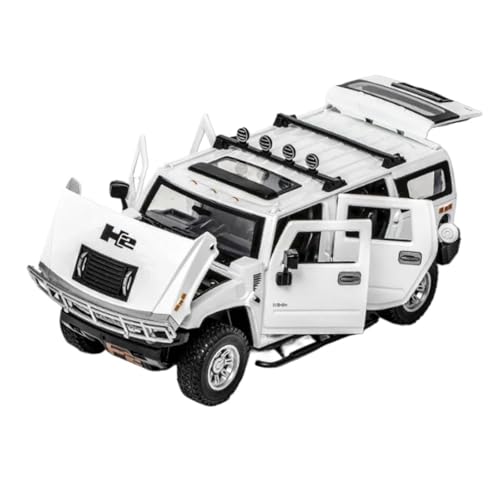 YCNXEB Miniatur Modelle 1 24 Für Hummer H2 Legierung AutomodellGeländewagen Automodell SHobbyist Collection Dekorationund Und Licht Originalgetreue Nachbildung(White) von YCNXEB