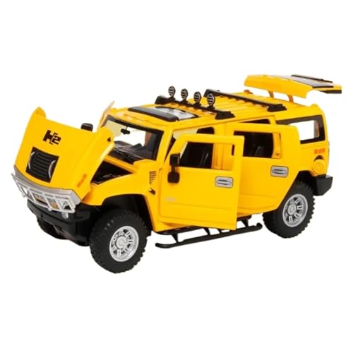 YCNXEB Miniatur Modelle 1 24 Für Hummer H2 Legierung AutomodellGeländewagen Automodell SHobbyist Collection Dekorationund Und Licht Originalgetreue Nachbildung(Yellow) von YCNXEB