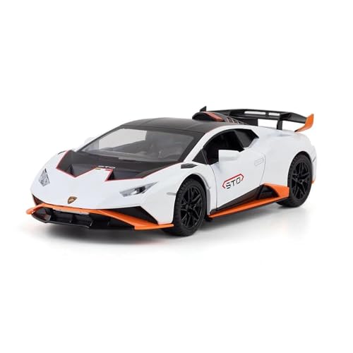 YCNXEB Miniatur Modelle 1 24 Für Huracan STO Sportwagen Modell Legierung Zurückziehen Musik Licht Supercar Miniatur Spielzeug Sammlung Dekoration Originalgetreue Nachbildung(White) von YCNXEB