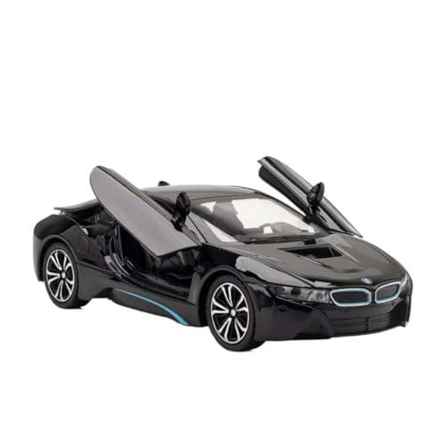 YCNXEB Miniatur Modelle 1 24 Für I8 New Energy Auto Legierung Sportwagen Diecast Metall Rennfahrzeuge Modell Simulation Sound Licht Spielzeug Originalgetreue Nachbildung(Schwarz) von YCNXEB