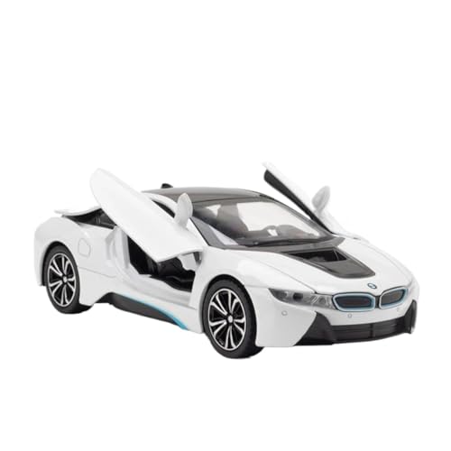 YCNXEB Miniatur Modelle 1 24 Für I8 New Energy Auto Legierung Sportwagen Diecast Metall Rennfahrzeuge Modell Simulation Sound Licht Spielzeug Originalgetreue Nachbildung(White) von YCNXEB