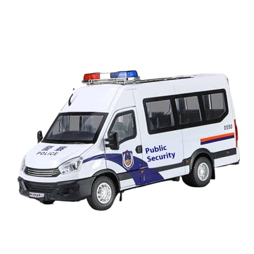 YCNXEB Miniatur Modelle 1 24 Für IVECO Polizei Legierung Auto Diecast Metall Modell Sound Und Licht Spielzeug Geschenk Für Dekorative Originalgetreue Nachbildung(White) von YCNXEB