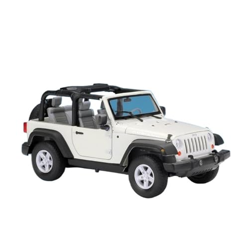 YCNXEB Miniatur Modelle 1 24 Für Jeep Wrangler Rubicon 2007 Legierung Auto Druckguss Spielzeug Fahrzeuge Auto Modell Miniatur Maßstab Modell Auto Spielzeug Originalgetreue Nachbildung(White A) von YCNXEB