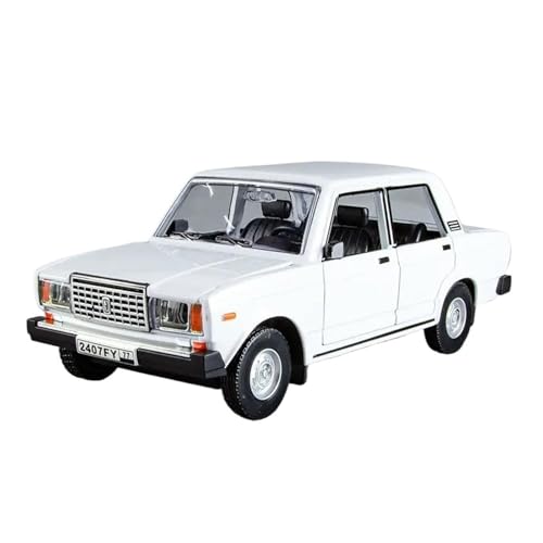 YCNXEB Miniatur Modelle 1 24 Für Lada 2105 Sedan Legierung Klassische Auto Modell Diecast Metall Fahrzeug Auto Modell Sound Und Licht Sammlung Originalgetreue Nachbildung(White) von YCNXEB