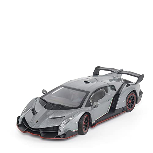 YCNXEB Miniatur Modelle 1 24 Für Lamborghini Veneno Supercar Simulation Legierung Modellautos Diecast Fahrzeuge Kinderspielzeug Geschenke Originalgetreue Nachbildung(Silber) von YCNXEB