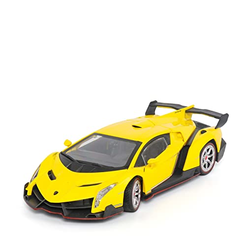 YCNXEB Miniatur Modelle 1 24 Für Lamborghini Veneno Supercar Simulation Legierung Modellautos Diecast Fahrzeuge Kinderspielzeug Geschenke Originalgetreue Nachbildung(Yellow) von YCNXEB
