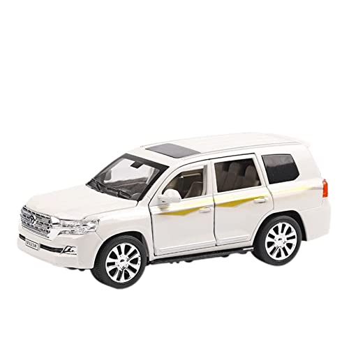 YCNXEB Miniatur Modelle 1 24 Für Land Cruiser LX570 Diecast Automodell Alloy SUV Mit Sound Light Pull Backn Originalgetreue Nachbildung(White) von YCNXEB