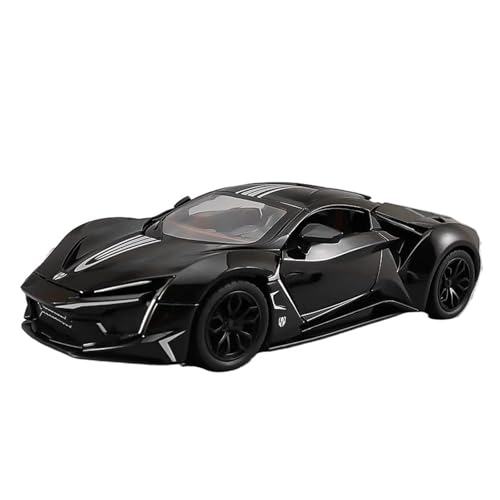 YCNXEB Miniatur Modelle 1 24 Für Lykan Hypersport Alloy Model Diecast Metal Supercar Racing Car Model Sound Und LightToy Holding Originalgetreue Nachbildung(Schwarz) von YCNXEB