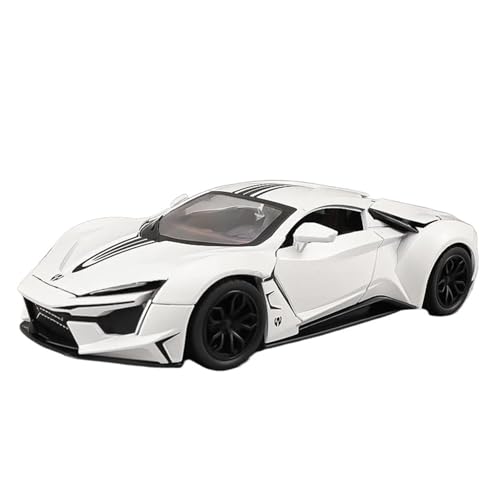 YCNXEB Miniatur Modelle 1 24 Für Lykan Hypersport Alloy Model Diecast Metal Supercar Racing Car Model Sound Und LightToy Holding Originalgetreue Nachbildung(White) von YCNXEB