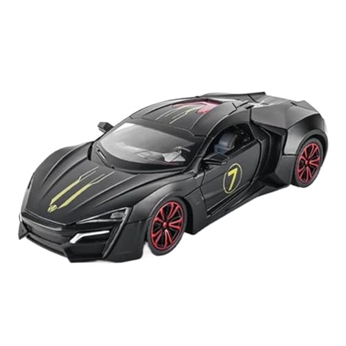 YCNXEB Miniatur Modelle 1 24 Für Lykan Hypersport Legierung Sportwagen Modell Diecast Spielzeug Metall Super Car Racing Auto Modell Sound Und Licht Originalgetreue Nachbildung(Schwarz) von YCNXEB
