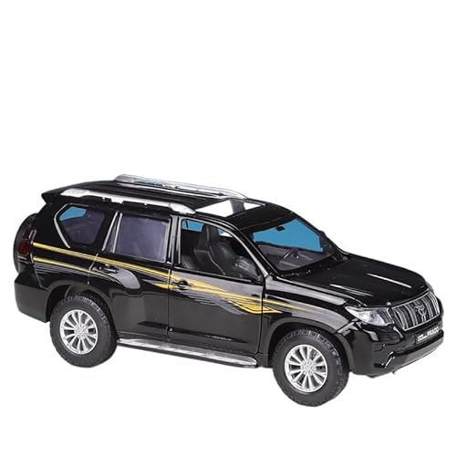 YCNXEB Miniatur Modelle 1 24 Für Maßstabsgetreue Toyota Bajo Prado-Legierungssimulationen Aus Druckgussmetall Mit Sound Und Licht Automodell Sammlerstücke Originalgetreue Nachbildung(Schwarz) von YCNXEB