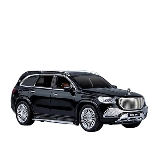 YCNXEB Miniatur Modelle 1 24 Für Maybach GLS GLS600 Legierung Luxy Auto Simulation Druckguss Metall Spielzeug Auto Modell Sound Und Licht Spielzeug Originalgetreue Nachbildung(Schwarz) von YCNXEB