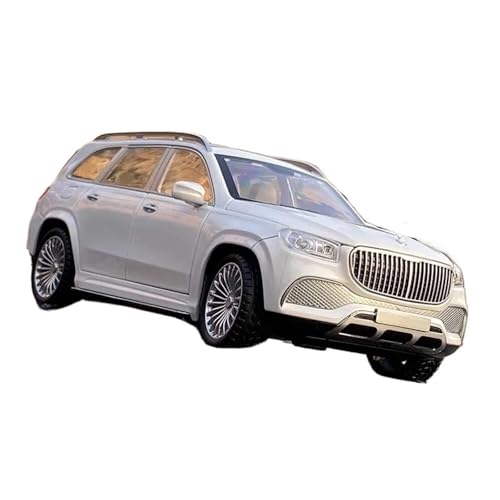 YCNXEB Miniatur Modelle 1 24 Für Maybach GLS600 Legierung Auto Modell Wohnkultur Diecast Metall Spielzeug Auto Modell Sammlung Sound Licht Auto Originalgetreue Nachbildung(White) von YCNXEB