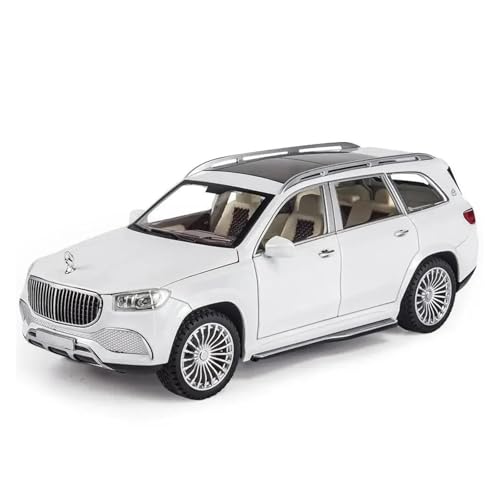 YCNXEB Miniatur Modelle 1 24 Für Maybachs GLS-Klasse GLS600 Legierungsautomodell Druckguss Metallspielzeugauto Modellsammlung Autoenthusiasten Originalgetreue Nachbildung(White) von YCNXEB