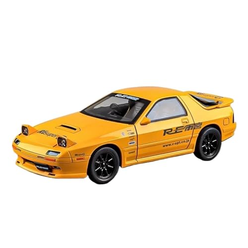 YCNXEB Miniatur Modelle 1 24 Für Mazda RX7 RX-7 FC Supercar Legierung Auto Druckguss Spielzeug Fahrzeuge Auto Modell Sound Und Licht Auto Sammlerstücke Originalgetreue Nachbildung(Yellow) von YCNXEB