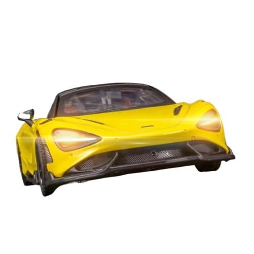 YCNXEB Miniatur Modelle 1 24 Für McLaren 765LT Legierung Sportwagen Druckguss Metall Auto Modell Simulation Sound Licht Spielzeug Sammlung Originalgetreue Nachbildung(Yellow) von YCNXEB
