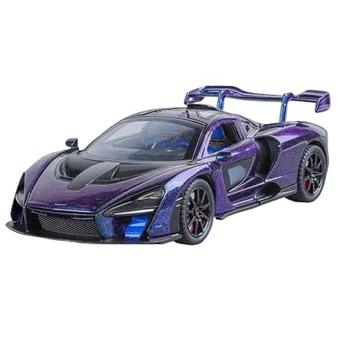 YCNXEB Miniatur Modelle 1 24 Für McLaren Senna-Automodell Aus Druckgussmetall Legierungs-Supersportwagen-Simulation Pullback-Action-Spielzeugauto Originalgetreue Nachbildung(Purple) von YCNXEB