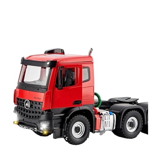 YCNXEB Miniatur Modelle 1 24 Für Mercedes Benz Actros Traktor Engineering Sattelzugmaschine Metalllegierung Druckgussmodell LKW Sound Light Collectibles Originalgetreue Nachbildung(Rot) von YCNXEB