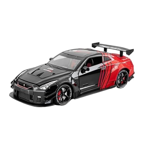 YCNXEB Miniatur Modelle 1 24 Für Nissan GTR R35 Skyline Ares Sport Auto Legierung Druckguss Modell Auto Sound & Licht Klassische Sammlerstücke Originalgetreue Nachbildung(Schwarz) von YCNXEB