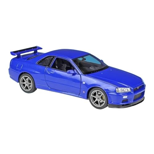 YCNXEB Miniatur Modelle 1 24 Für Nissan Skyline GTR R34 Legierung Sportwagen Modell Simulation Diecast Metall Racing Auto Modell Sammlungen Originalgetreue Nachbildung(Blau) von YCNXEB