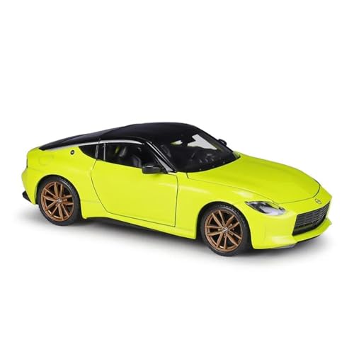 YCNXEB Miniatur Modelle 1 24 Für Nissan Z 2023 Super Sport Auto Legierung Auto Druckguss Miniatur Maßstab Modell Auto Auto Modell Originalgetreue Nachbildung(Yellow) von YCNXEB