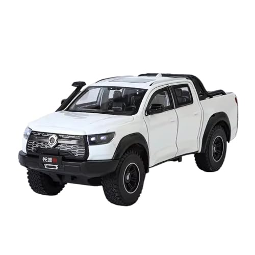 YCNXEB Miniatur Modelle 1 24 Für POER Auto-Spielzeug-Legierung OffroadPickupTruckModelsWheelingShockAbsorption Sound Light Hobbyist Collections Originalgetreue Nachbildung(White) von YCNXEB
