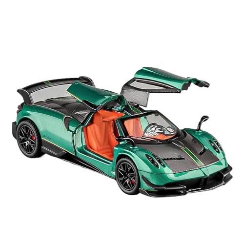 YCNXEB Miniatur Modelle 1 24 Für Pagani Huayra BC Supercar Legierung Druckguss Spielzeugauto Modell Sound Und Licht Pull Back Sammlerstücke Geburtstagsgeschenk Originalgetreue Nachbildung(Grün) von YCNXEB