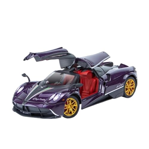 YCNXEB Miniatur Modelle 1 24 Für Pagani Huayra Dinastia Legierung Sportwagen Modell Diecast Metall Spielzeug Rennwagen Modell Sound Und Licht Originalgetreue Nachbildung(Purple) von YCNXEB