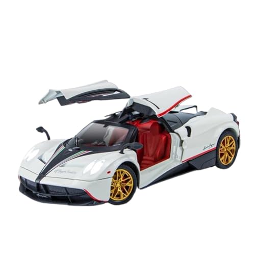 YCNXEB Miniatur Modelle 1 24 Für Pagani Huayra Dinastia Legierung Sportwagen Modell Diecast Metall Spielzeug Rennwagen Modell Sound Und Licht Originalgetreue Nachbildung(White) von YCNXEB