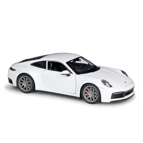 YCNXEB Miniatur Modelle 1 24 Für Porsche 911 Carrera 4S Legierung Sportwagen Druckguss Spielzeug Metall Auto Modell Simulation Sammlung Originalgetreue Nachbildung(White) von YCNXEB