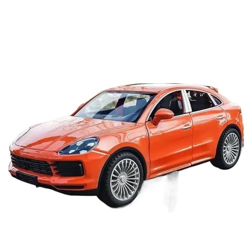YCNXEB Miniatur Modelle 1 24 Für Porsche Cayenne S Turbo SUV Legierung Automodell Druckguss Metall Spielzeug Modellauto Simulation Sound Light Collection Originalgetreue Nachbildung(Orange) von YCNXEB