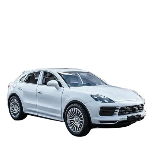 YCNXEB Miniatur Modelle 1 24 Für Porsche Cayenne S Turbo SUV Legierung Automodell Druckguss Metall Spielzeug Modellauto Simulation Sound Light Collection Originalgetreue Nachbildung(White) von YCNXEB