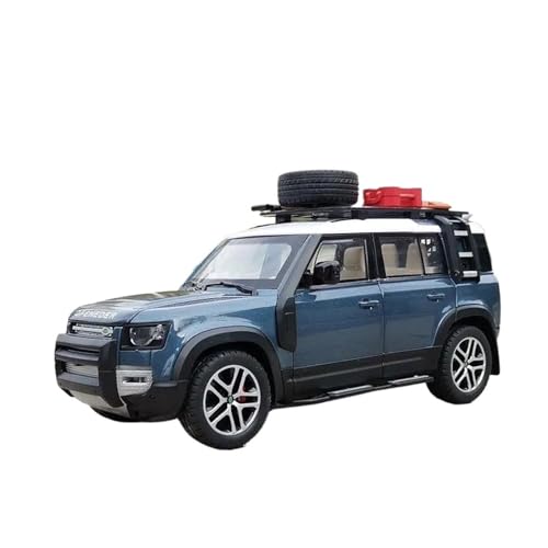YCNXEB Miniatur Modelle 1 24 Für Range Rover Defender Legierung Auto Spielzeug Geländewagen Modell Simulation Sound Licht Sammlung Originalgetreue Nachbildung(Blau) von YCNXEB