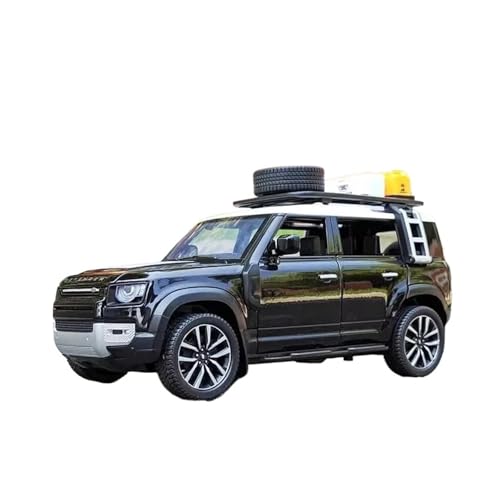 YCNXEB Miniatur Modelle 1 24 Für Range Rover Defender Legierung Auto Spielzeug Geländewagen Modell Simulation Sound Licht Sammlung Originalgetreue Nachbildung(Schwarz) von YCNXEB