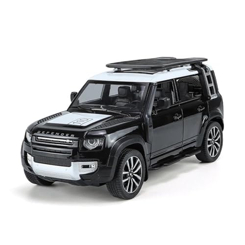 YCNXEB Miniatur Modelle 1 24 Für Range Rover Defender SUV Legierung Auto Diecast Simulation Metall Spielzeug Geländewagen Modell Sound Und Licht Originalgetreue Nachbildung(Schwarz) von YCNXEB