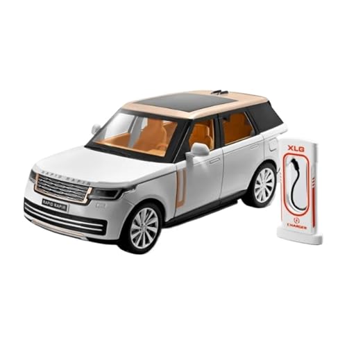 YCNXEB Miniatur Modelle 1 24 Für Range Rover SUV Legierung Auto Modell Druckguss Metall Geländewagen Modell Sound Licht Sammlung Spielzeug Originalgetreue Nachbildung(White) von YCNXEB