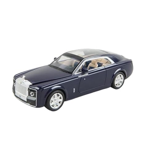 YCNXEB Miniatur Modelle 1 24 Für Rolls Royce Automodell Metallmodellauto Legierungsdruckgussauto Geschenk Heimdekoration Sammlerstücke Originalgetreue Nachbildung(Blau) von YCNXEB