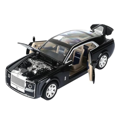 YCNXEB Miniatur Modelle 1 24 Für Rolls Royce Automodell Metallmodellauto Legierungsdruckgussauto Geschenk Heimdekoration Sammlerstücke Originalgetreue Nachbildung(Schwarz) von YCNXEB