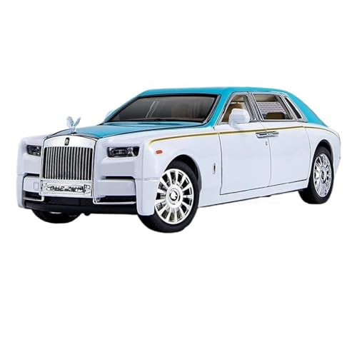 YCNXEB Miniatur Modelle 1 24 Für Rolls Royce Phantom Legierung Auto Druckguss Spielzeug Metall Auto Modell Sammlung Simulation Sound Licht Spielzeug Originalgetreue Nachbildung(Blau) von YCNXEB