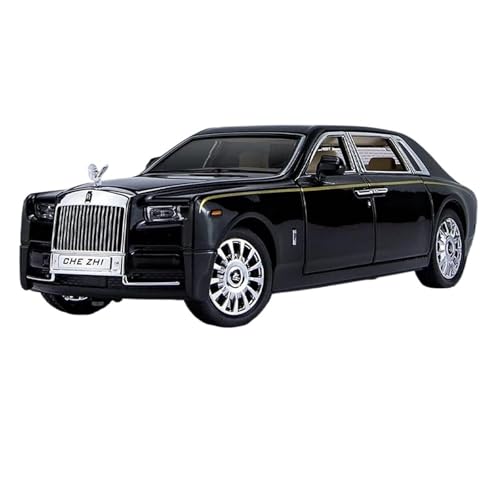 YCNXEB Miniatur Modelle 1 24 Für Rolls Royce Phantom Legierung Auto Druckguss Spielzeug Metall Auto Modell Sammlung Simulation Sound Licht Spielzeug Originalgetreue Nachbildung(Schwarz) von YCNXEB