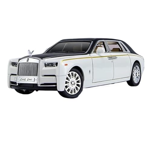 YCNXEB Miniatur Modelle 1 24 Für Rolls Royce Phantom Legierung Auto Druckguss Spielzeug Metall Auto Modell Sammlung Simulation Sound Licht Spielzeug Originalgetreue Nachbildung(White) von YCNXEB