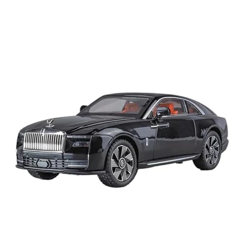 YCNXEB Miniatur Modelle 1 24 Für Rolls Royce Spectre Legierung Auto Modell Diecast Metall Spielzeug Fahrzeuge Auto Modell Sound Und Licht Originalgetreue Nachbildung(Schwarz) von YCNXEB