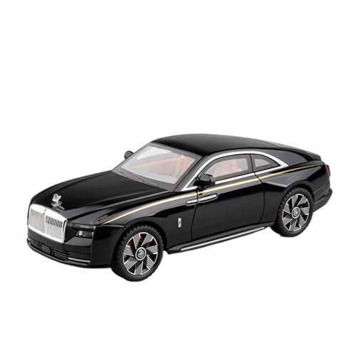 YCNXEB Miniatur Modelle 1 24 Für Rolls Royce Spectre Legierung New Energy Auto Druckguss Metall Luxy Auto Modell Simulation Sound Licht Spielzeug Originalgetreue Nachbildung(Schwarz) von YCNXEB
