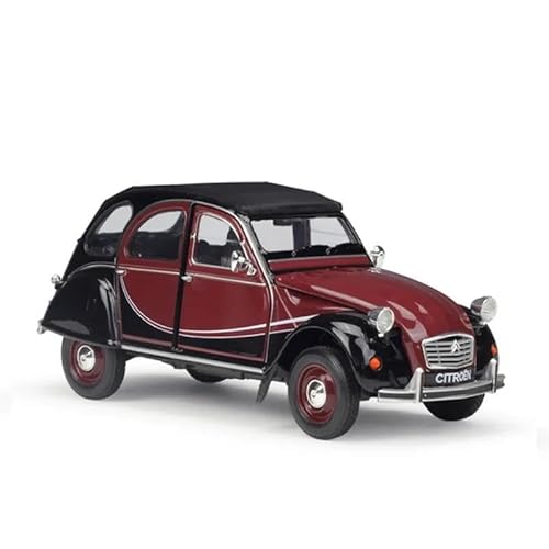 YCNXEB Miniatur Modelle 1 24 Für Scale Alloy Classic Car Diecast Model Citroen 2CV 6 Charleston Toy Collection Dekoratives Ornament Originalgetreue Nachbildung(Rot) von YCNXEB
