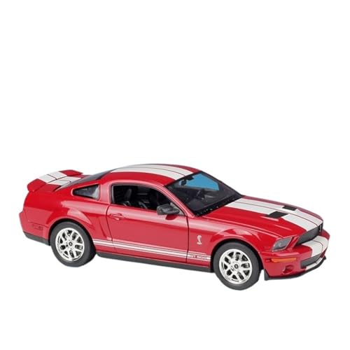 YCNXEB Miniatur Modelle 1 24 Für Shelby Cobra GT500 Ford Mustang Aus Metalldruckguss Legierung Modellsammlung Display Statische Dekoration Erwachsene Originalgetreue Nachbildung(Rot) von YCNXEB