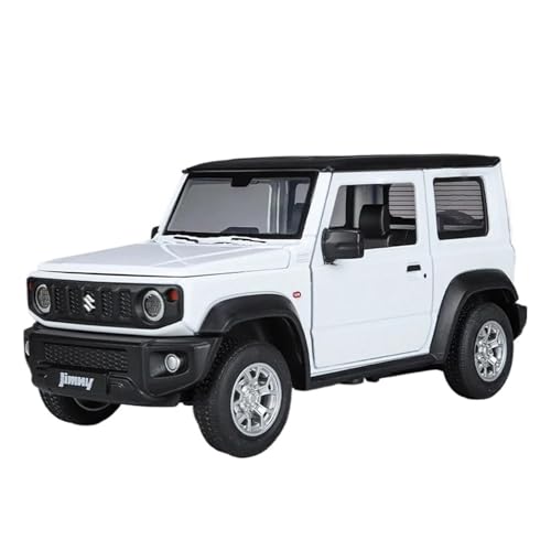 YCNXEB Miniatur Modelle 1 24 Für Suzuki Jimny Legierung Auto Geländewagen Automodell Sound Und Licht Spielzeug Sammlung Dekoration Originalgetreue Nachbildung(White) von YCNXEB