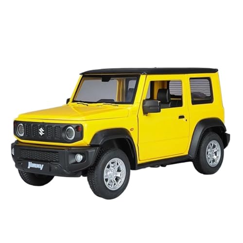 YCNXEB Miniatur Modelle 1 24 Für Suzuki Jimny Legierung Auto Geländewagen Automodell Sound Und Licht Spielzeug Sammlung Dekoration Originalgetreue Nachbildung(Yellow) von YCNXEB