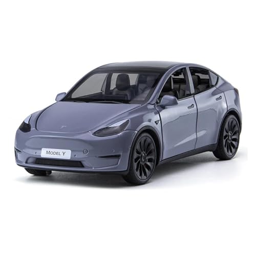YCNXEB Miniatur Modelle 1 24 Für Tesla ModelY AlloyCar Modell Sound Und LichtPull Back Toy Car Collection Dekoration Originalgetreue Nachbildung(Gray) von YCNXEB
